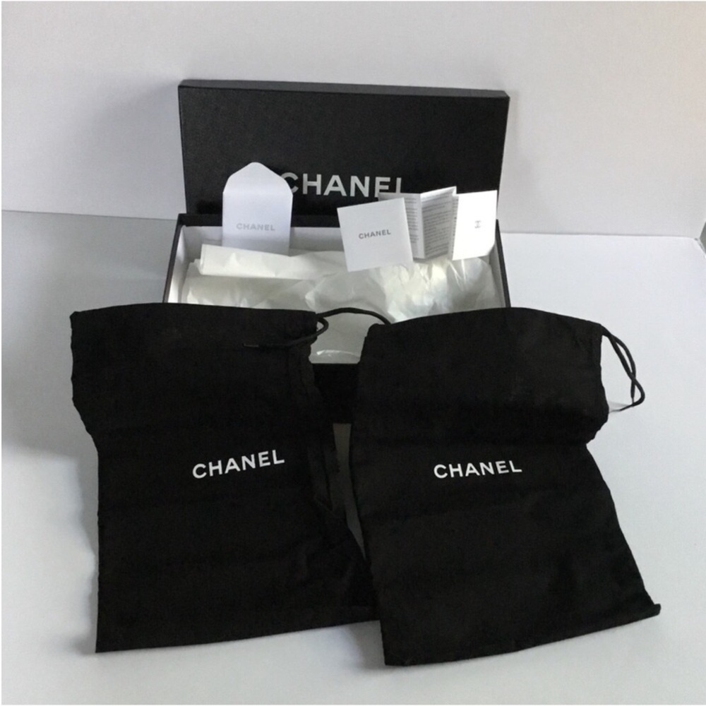 CHANEL EMPTY BOX NO SHOES 2/NEW DUST BAGS SOME TISSUE LABEL SIZE 38.5